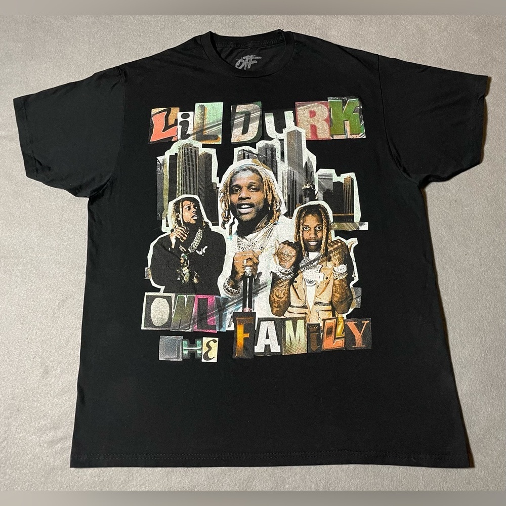 Lil Durk OTF Men’s T-Shirt Black Size XL “ Only The Family”